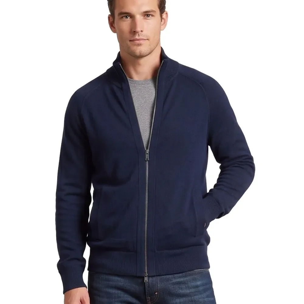 Banana Republic Navy Blue Full Zip Sweater Jacket Men's Medium